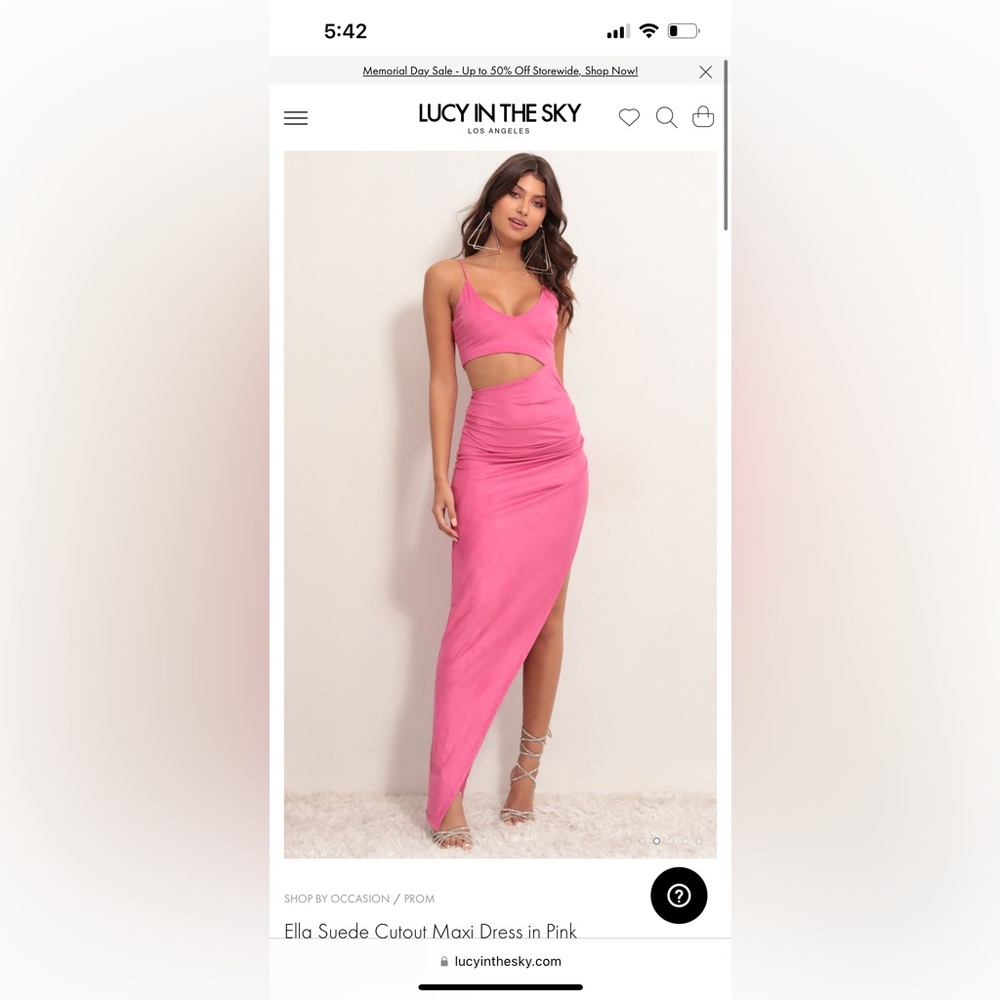 Lucy in the sky pink maxi dress